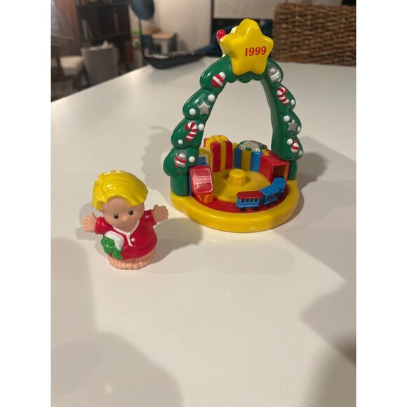 Fisher-Price 1999 Christmas Ornament With Blonde Child & Toys - Picture 4 of 7